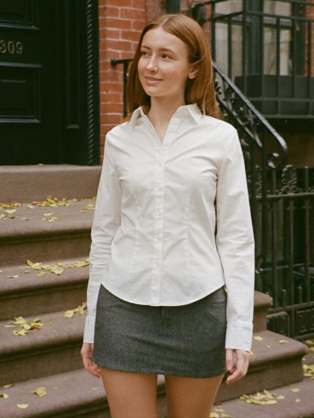 Brandy Melville | Millie Long Sleeve Button Up Top